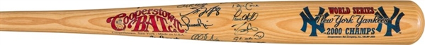 Subway Series: 2000 WS Champ NY Yankees Team Signed Baseball Bat w/ 29 Signatures! (PSA/DNA)