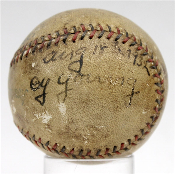 Cy Young Single Signed 1932 OAL Baseball (PSA/DNA & JSA)