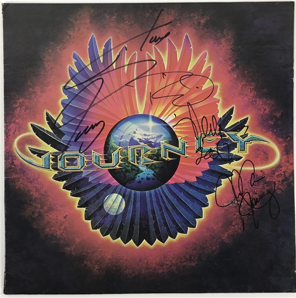 Journey Group Signed "Infinity" Record Album Cover w/Steve Perry, etc. (4 Sigs)(TPA Guaranteed)