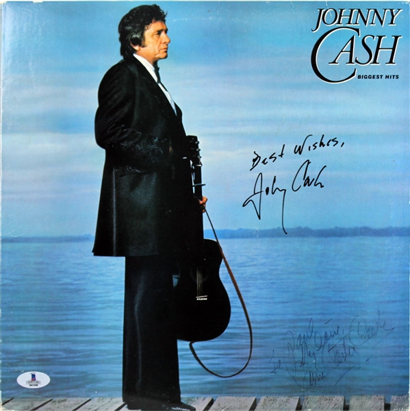 Johnny Cash and June Carter Cash Dual-Signed Album Cover (BAS/Beckett)