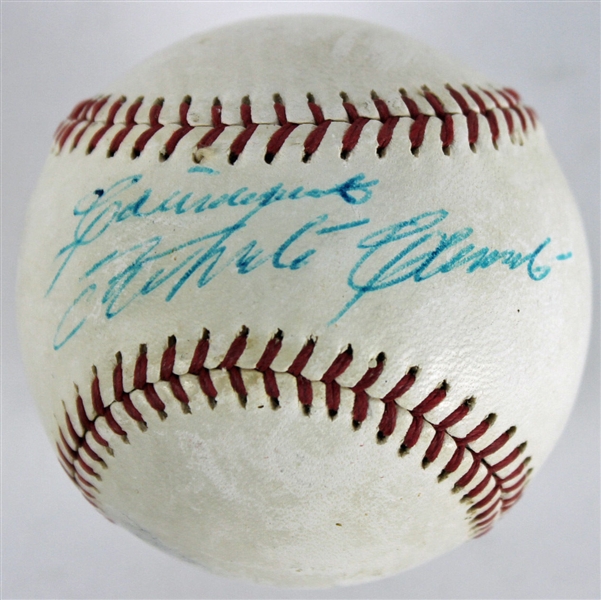 Roberto Clemente Unique Vintage Single Signed & Inscribed "Carinosamente" MacGregor Baseball (PSA/DNA)