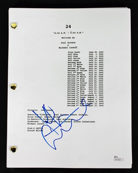 Kiefer Sutherland Signed "24" Script (JSA)