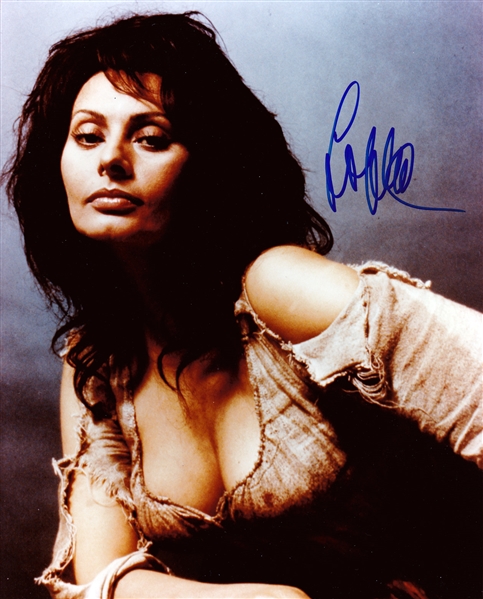 Sophia Loren Sexy In-Person Signed 8" x 10" Color Photo (TPA Guaranteed)