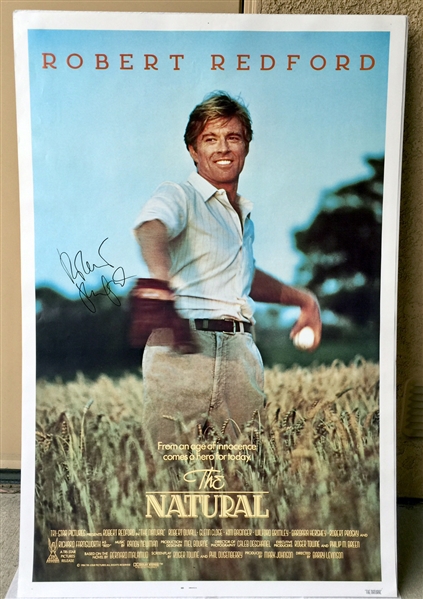 Robert Redford Ultra Rare In-Person Signed Movie Poster for "The Natural" (TPA Guaranteed)