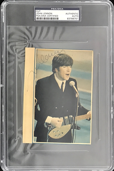 The Beatles: John Lennon Signed 3.75" x 5.5" Vintage Newspaper Photograph (PSA/DNA Encapsulated)