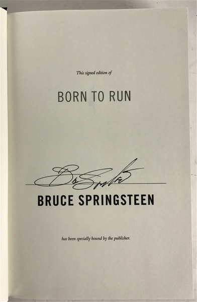 Bruce Springsteen Signed First Edition "Born To Run" Book (TPA Guaranteed)