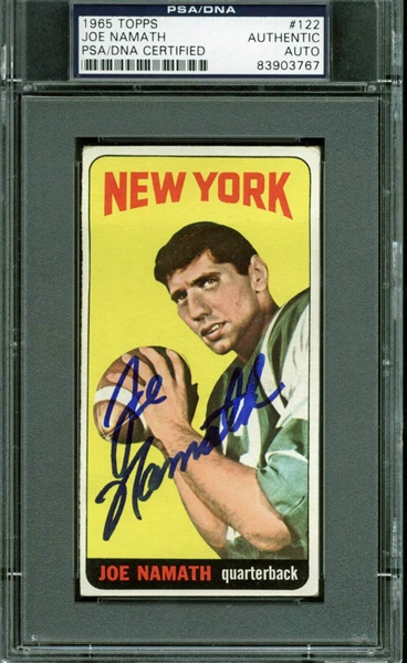 Joe Namath Ultra Rare Signed 1965 Topps Rookie Card (PSA/DNA Encapsulated)