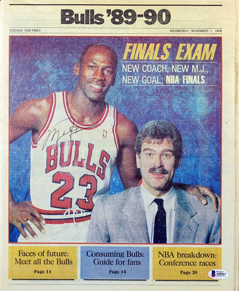 Rare Michael Jordan Signed Chicago Sun Times 1989 Newspaper Insert (PSA/DNA)