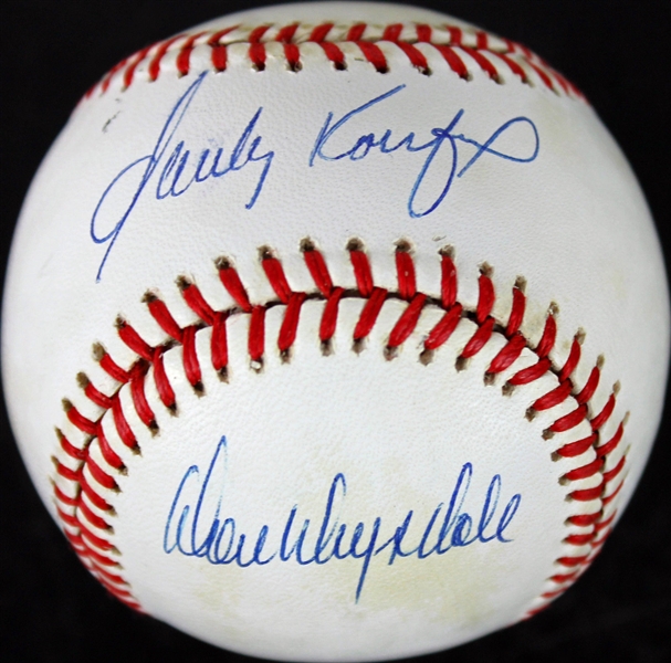 Sandy Koufax & Don Drysdale Dual-Signed ONL Baseball (PSA/DNA)