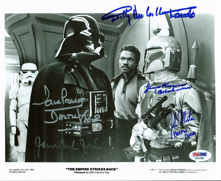 The Empire Strikes Back Cast Signed Photo with Prowse, Jones, Williams, Wingreen & Morton (PSA/DNA)