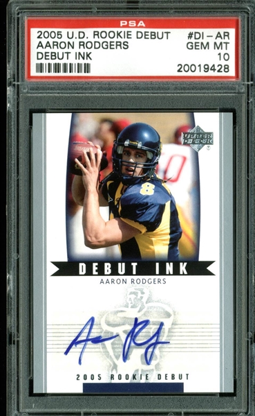 Aaron Rodgers Signed 2015 Upper Deck Rookie Debut Card - PSA/DNA Graded GEM MINT 10