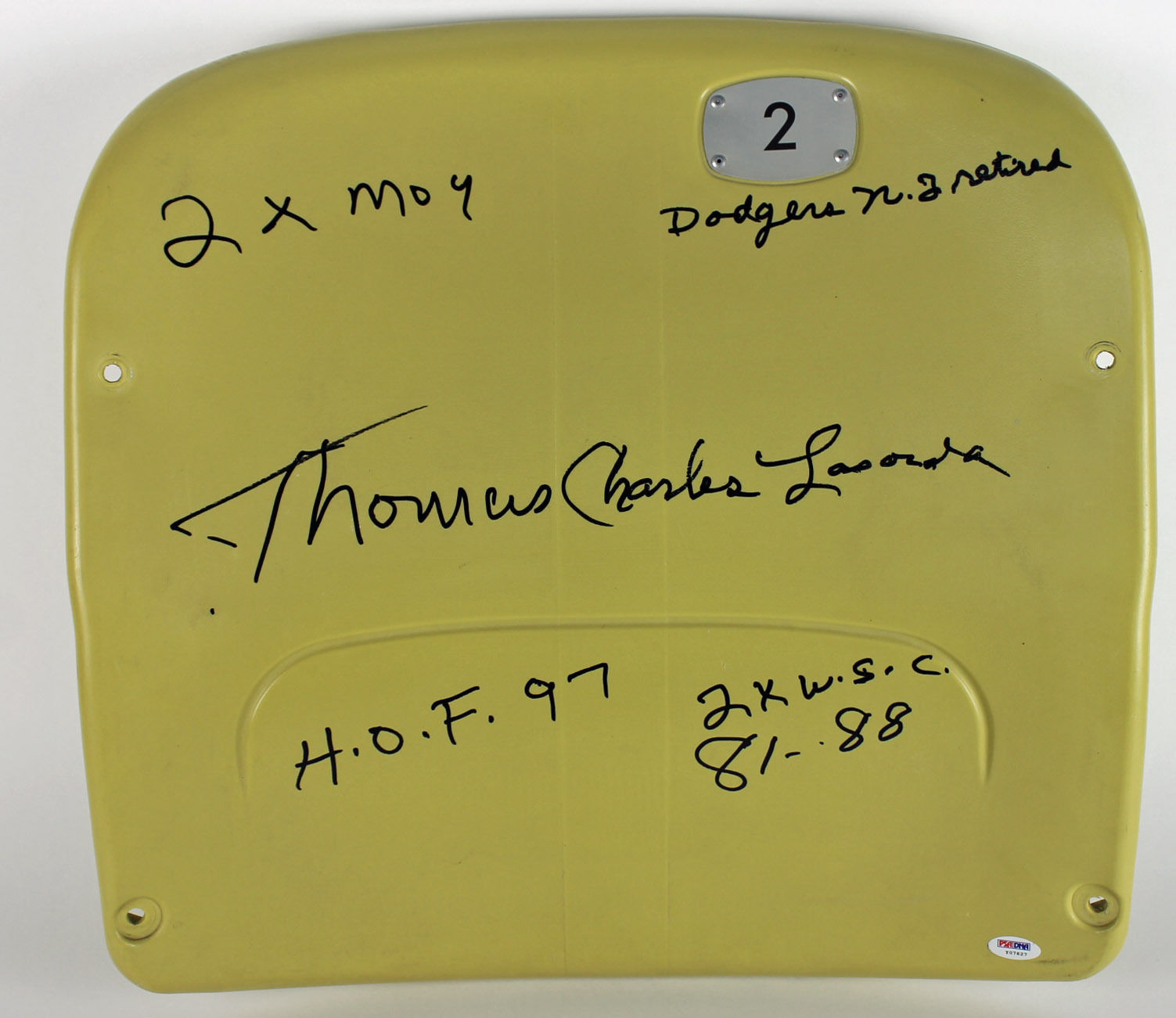 Autographed Los Angeles Dodgers Tommy Lasorda Fanatics Authentic 8 x 10  Pose Photograph with HOF 97 Inscription
