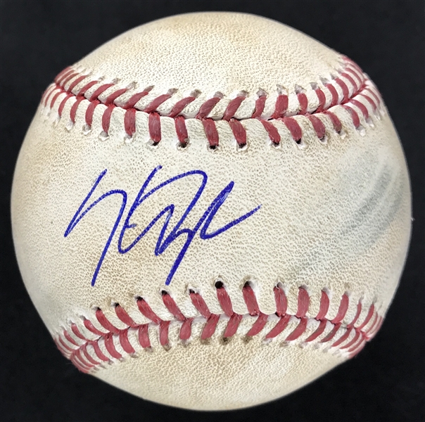 Kris Bryant Signed & Game Used OML Baseball from 8-26-16 Game vs. Dodgers (Bryant Hits 2 HRs)(JSA & MLB Holo)