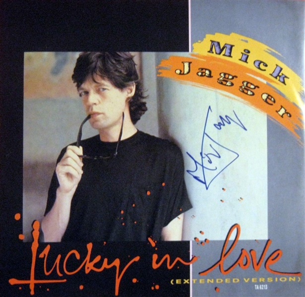 The Rolling Stones: Mick Jagger Signed "Lucky in Love" 12-Inch Record Album Single (Beckett/BAS Guaranteed)