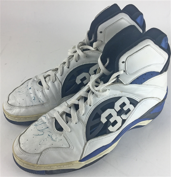 Lot Detail - HAKEEM OLAJUWON GAME WORN AND SIGNED CONVERSE CONS