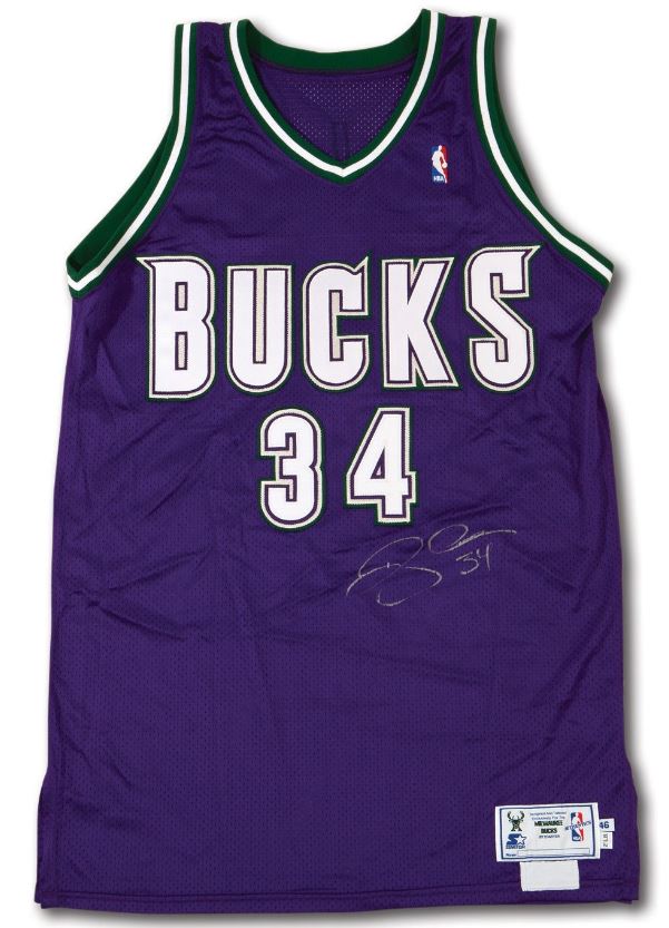 Ray Allen Signed 2002 NBA All-Star Game Issued Bucks Auto Jersey JSA &  MEARS LOA
