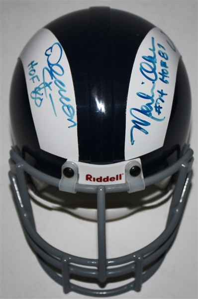 Fearsome Foursome Signed Rams Mini-Helmet (JSA)