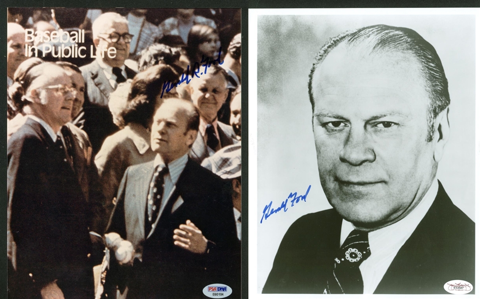 President Gerald Ford Lot of Two (2) Signed 8" x 10" Photos (PSA/DNA & JSA)