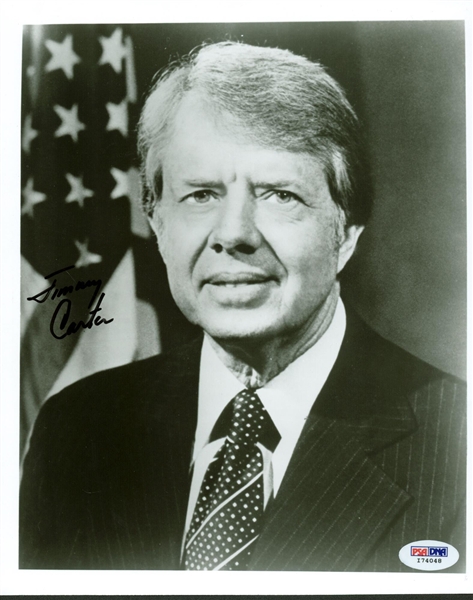 President Jimmy Carter Signed 8" x 10" Photo w/ Full Name Autograph! (PSA/DNA)