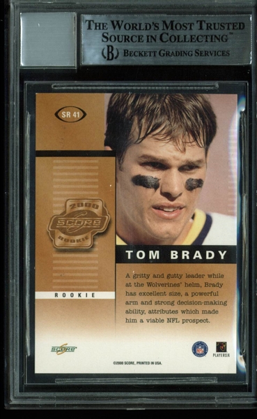 Lot Detail Tom Brady Signed 2000 Score Rookie Preview Card Beckett Graded 10 Auto 8009
