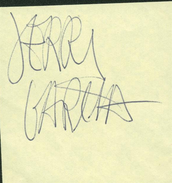 The Grateful Dead: Jerry Garcia Signed 3" x 3.5" Sheet (Beckett/BAS)