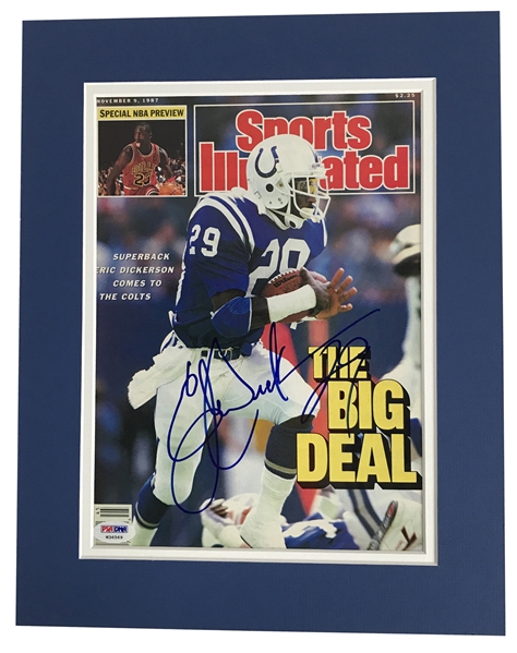 Eric Dickerson Signed & Matted Sports Illustrated Cover (PSA/DNA)