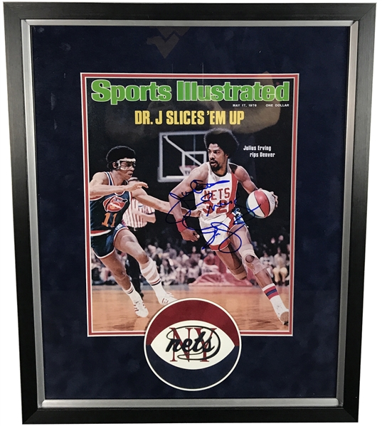 Julius Erving Signed & Framed Sports Illustrated Magazine (Beckett/BAS Guaranteed)