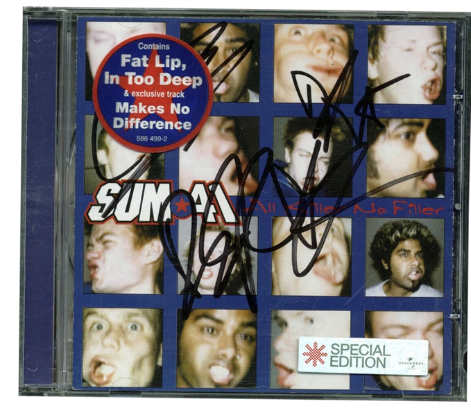 Sum 41 Group Signed "All Killer No Filler" CD Booklet (Beckett/BAS Guaranteed)