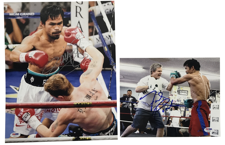 Manny Pacquiao & Freddie Roach Lot of Two (2) Signed Photographs (PSA/DNA)
