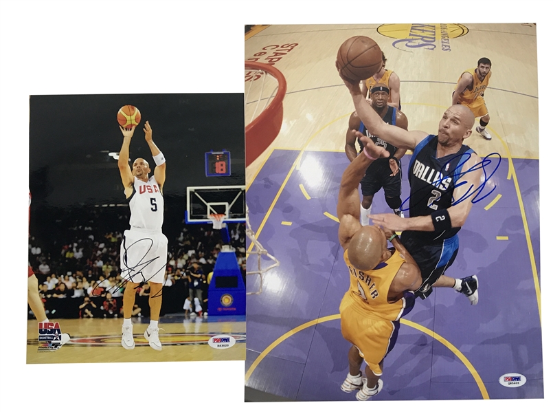 Jason Kidd Lot of Three (3) Signed Items w/ Mini Basketball & Photos! (PSA/DNA)
