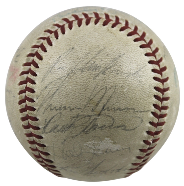 1972 Yankees Team Signed OAL Cronin Baseball w/ Munson & 22 Others! (JSA)
