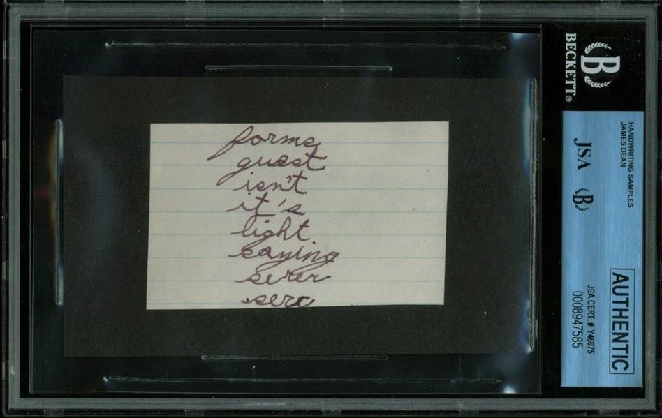 Rare James Dean 2" x 3.25" Handwriting Sample from 5th Grade Notebook (Beckett/JSA Encapsulated)