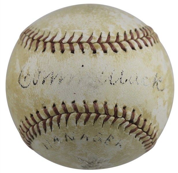Connie Mack Rare Single-Signed Reach Baseball (PSA/DNA)