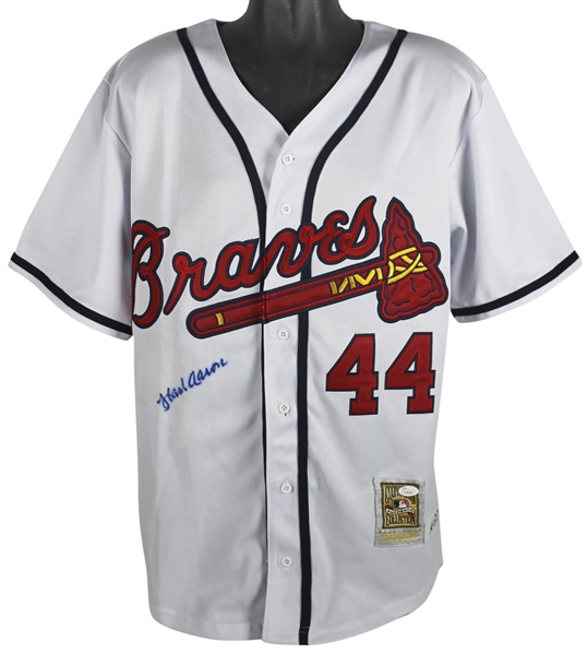 Hank Aaron Signed Mitchell & Ness Atlanta Braves Jersey (JSA)