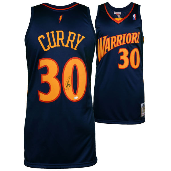 Lot Detail - Stephen Curry Signed Golden State Warriors Throwback ...