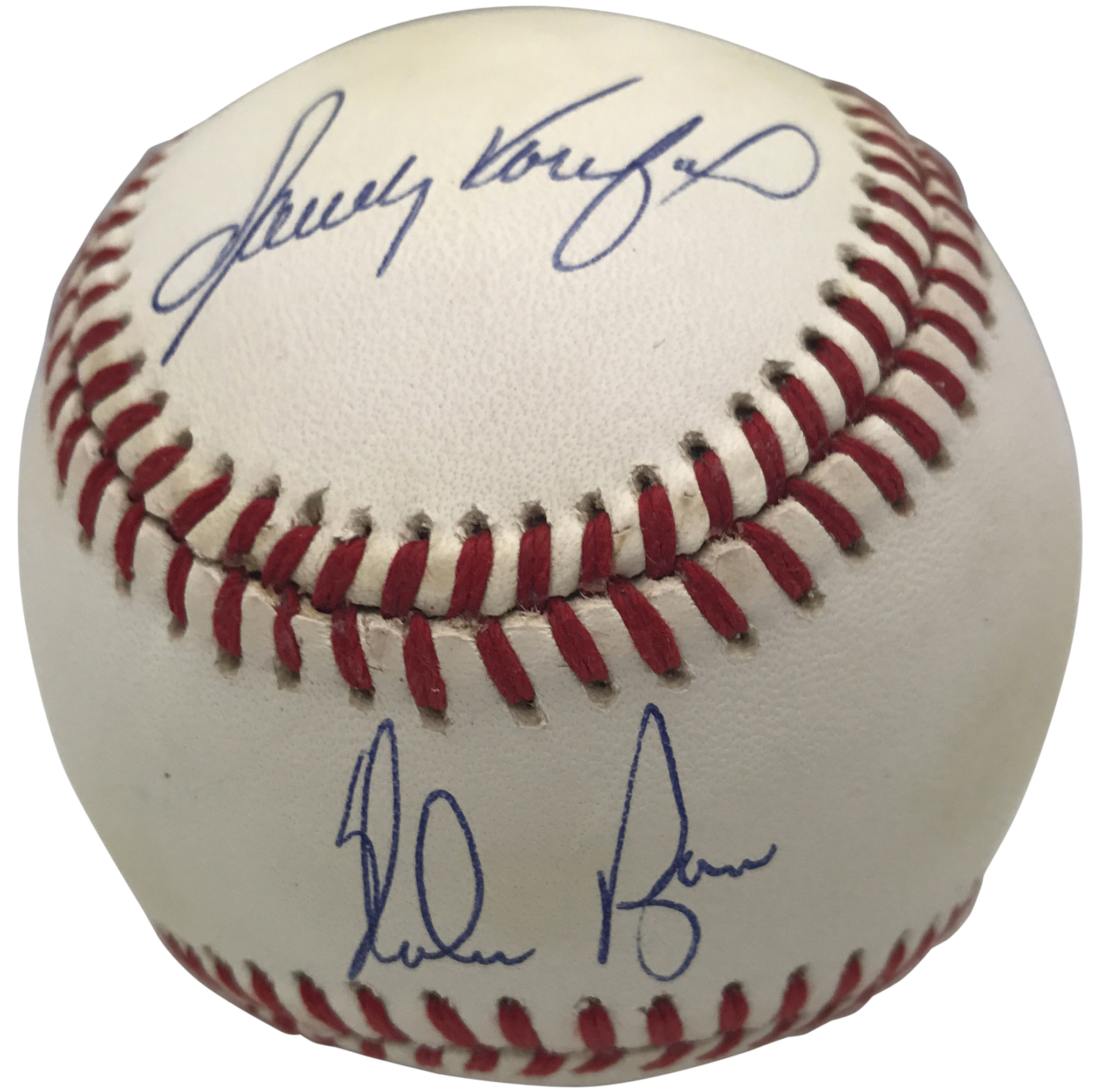 Lot Detail Nolan Ryan Bob Feller And Sandy Koufax Multi Signed Oal Baseball Beckettbas 0173