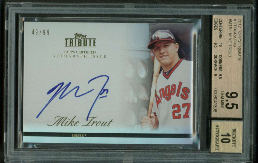 Lot Detail Mike Trout Signed 2012 Topps Tribute MTR1