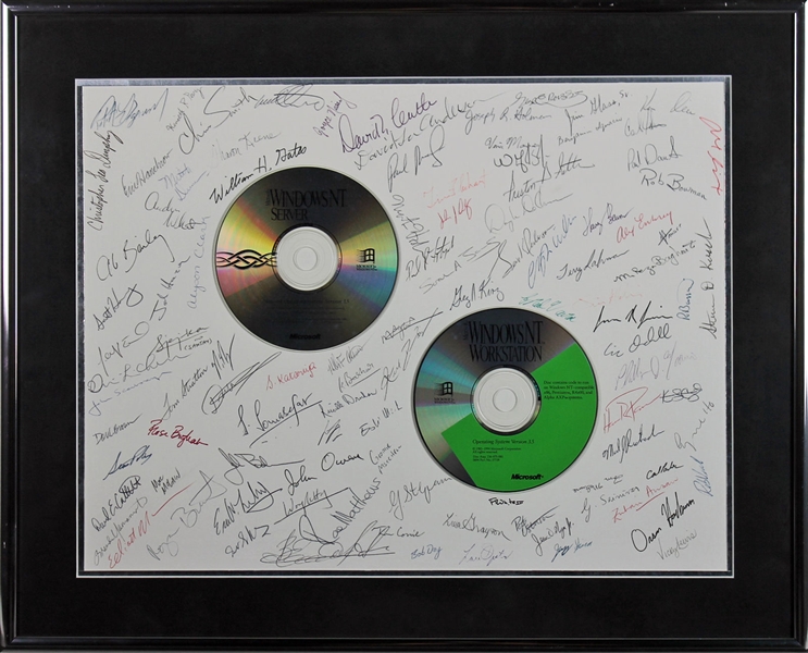 Microsoft Windows NT Development Team Signed & Framed Display w/ Bill Gates & an Incredible 107 Others! (BAS/Beckett)