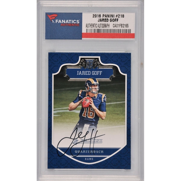 Lot Detail - Jared Goff Signed 2016 Panini #218 Rookie Card (fanatics 