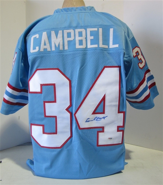 Earl Campbell Signed Houston Oilers Jersey (BAS/Beckett)