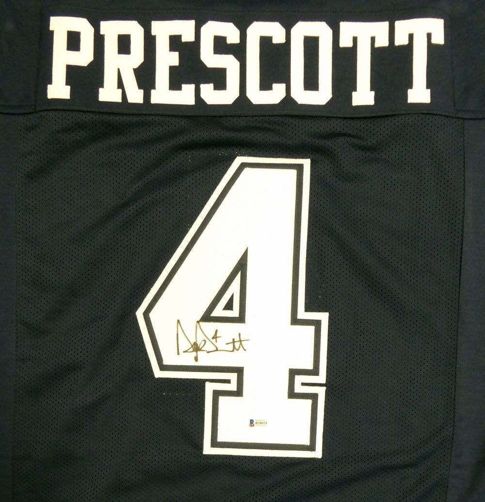 Lot Detail - Dak Prescott Signed Dallas Cowboys Blue Jersey (BAS/Beckett)