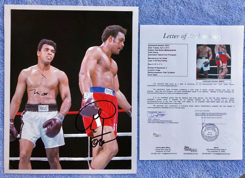 Rumble in the Jungle: Muhammad Ali & George Foreman Dual-Signed 9.5" x 11" Photograph (JSA)