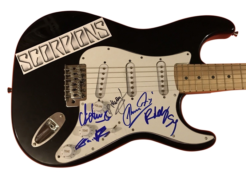 The Scorpions Group Signed Strat Style-Electric Guitar (5 Sigs)(BAS/Beckett Guaranteed)