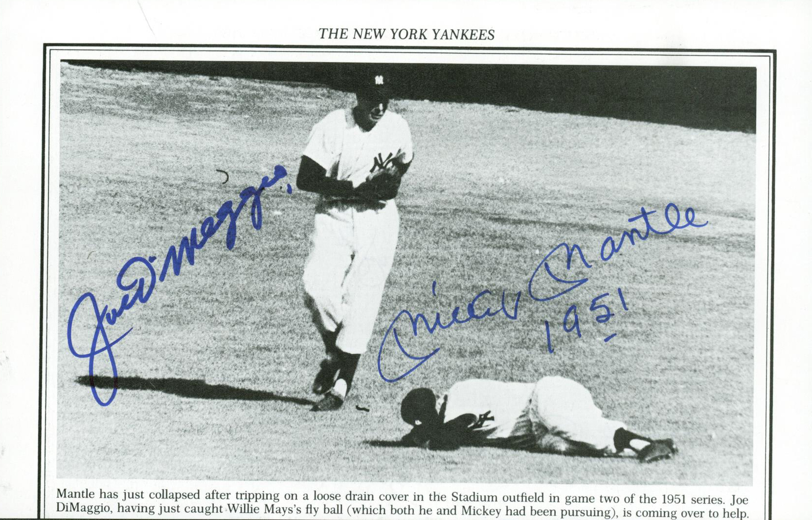 Mickey Mantle Signed 1951 New York Yankees Rookie Game Model