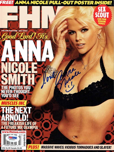 Anna Nicole Smith Signed Magazine Cover (PSA)