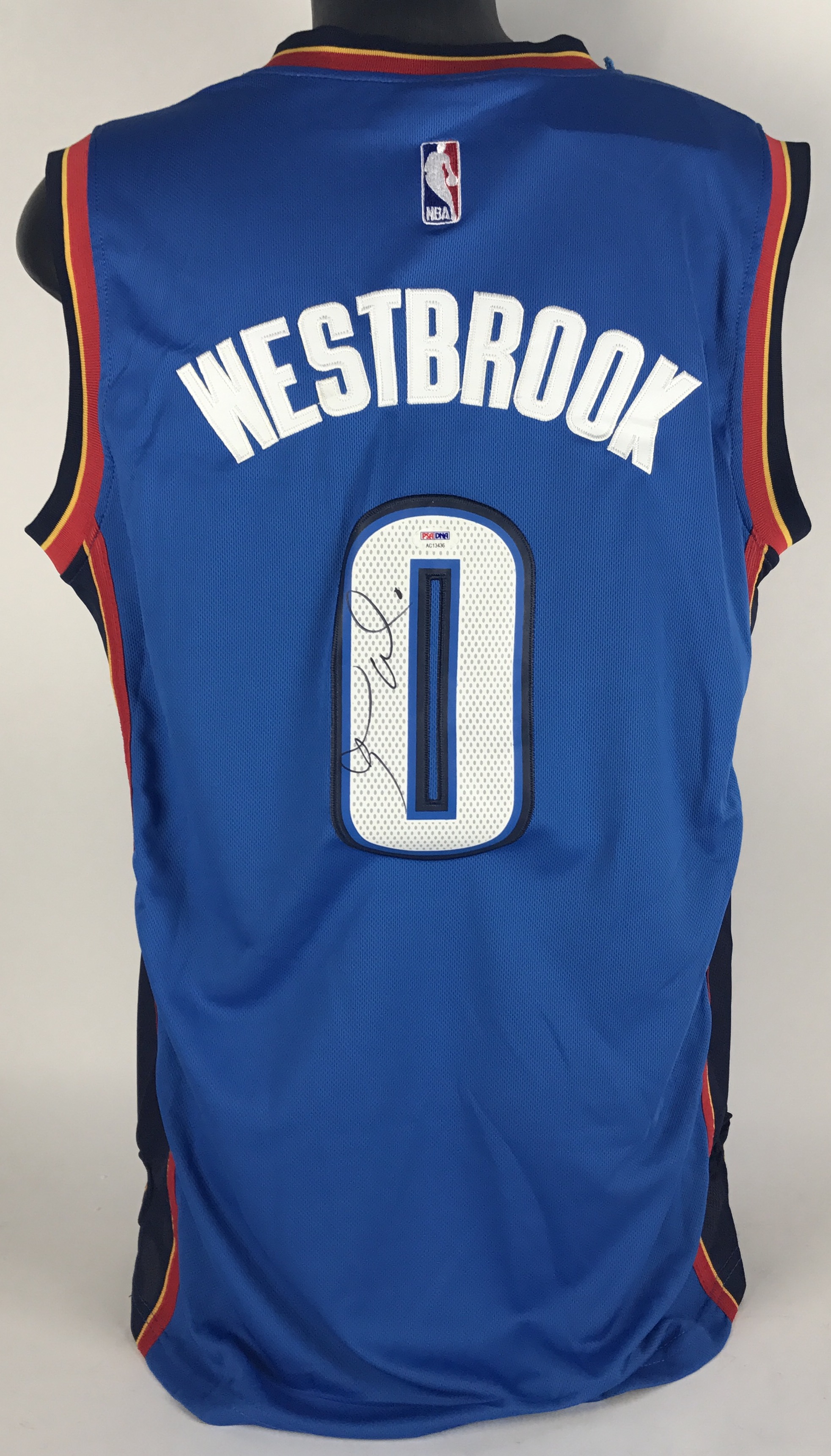 Russell Westbrook Autographed Signed #0 Okc Thunder Jersey Framed PSA