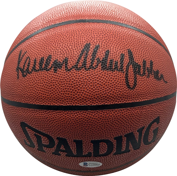 Kareem Abdul-Jabbar Signed I/O Basketball w/ Rare Full-Name Autograph! (Beckett)