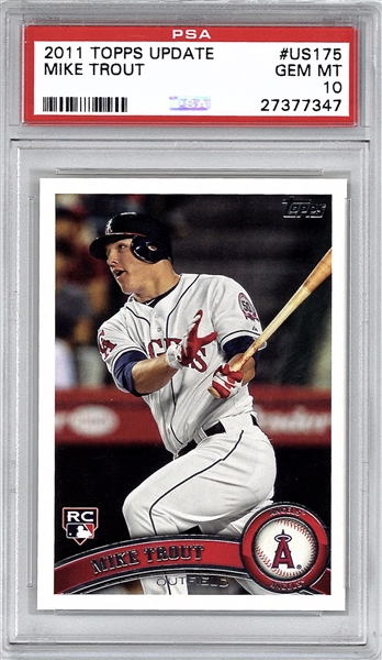 Mike Trout 2011 Topps Update #US175 Rookie Card PSA GEM MINT 10!