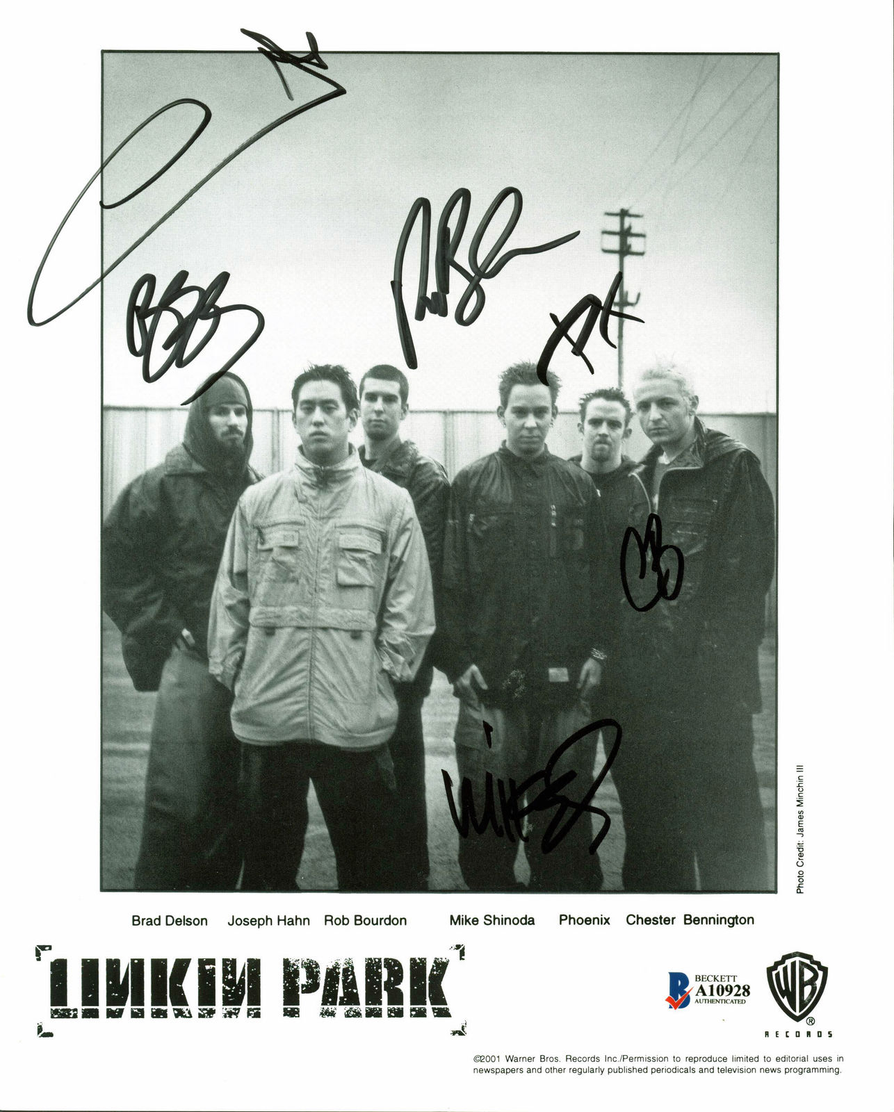 Linkin Park Meteora Custom Framed Vinyl Record Album Display Signed By  (6) with Chester Bennington, Mike Shinoda, Brad Delson, Rob Bourdon, John  Hahn (JSA)