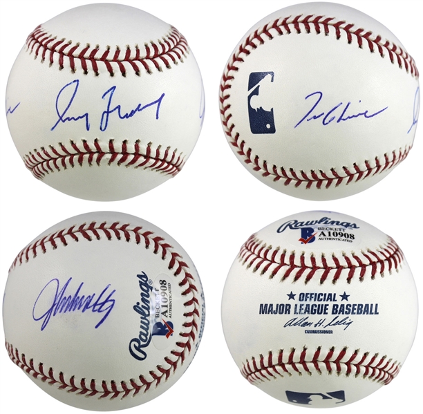 Braves Aces: Maddux, Glavine, & Smoltz Signed OML Baseball (BAS/Beckett)